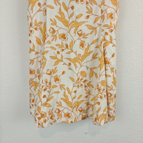 Maeve Anthropologie Nwot Sweetheart Cotton Leaf Floral A-line Mini Dress Sz M - Picture 3 of 16